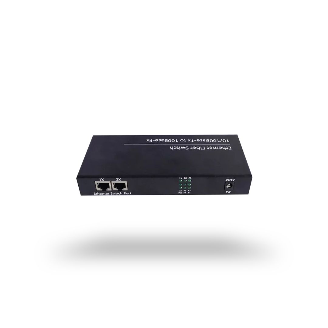 Media Converter 6 Port Fo 2 Port Lan 10/100 Fiber Optic FTTH