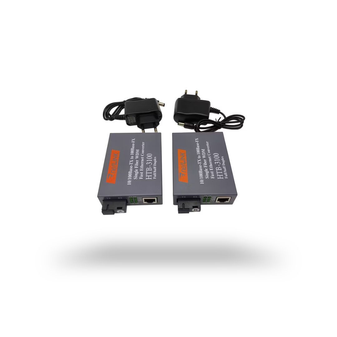 Optical Media Converter HTB-3100 A+B Fiber RJ45 Netlink 1 Pasang 25KM