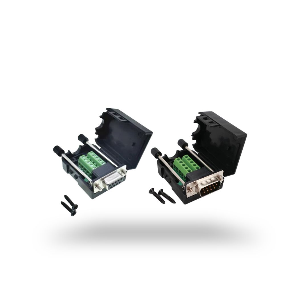 DB9 Breakout Connector to Wiring Terminal RS232 D-SUB Male Serial - PUTIH