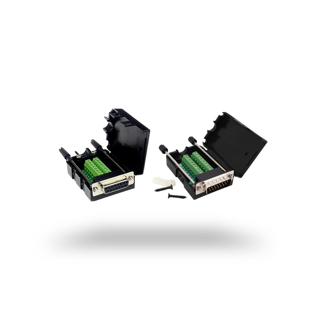 DB15 Terminal Connector With Cover Male / Female / Terminal 15 Pin - FEMALE